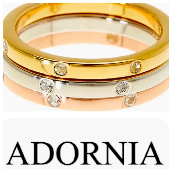 ADORNIA Swarovski Crystal Studded Bands Set iof 3 NWT - Picture 1 of 8